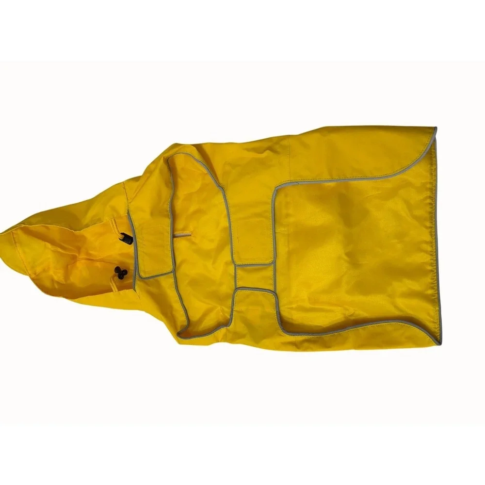Old Navy Dog Raincoat Set XS‎ Blue & Yellow Reflective Stripes Hooded Boots +